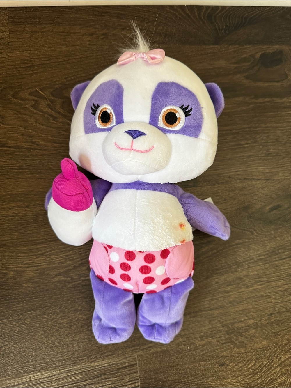Word Party Lulu 10" Panda Purple Plush Jim Henson Bottle Stuffed Animal Toy